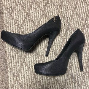 Glitter black stilletos